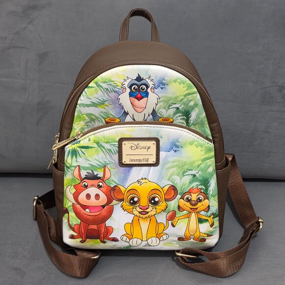 Loungefly Handbags - Loungefly Disney The Lion King Chibi Simba & Friends Mini Backpack –VG Used Con.